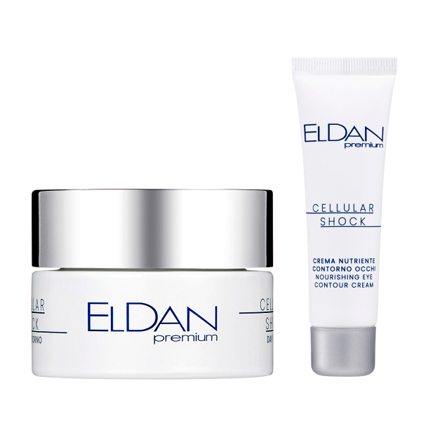 Набор Дневной крем + Крем вокруг глаз Premium cellular shock ELDAN Cosmetics 50 / 30 мл