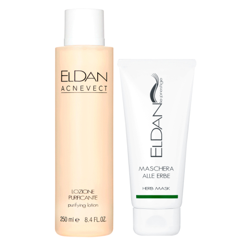 Набор Очищающий тоник-лосьон для проблемной кожи + Травяная маска ELDAN Cosmetics 250 / 100 мл